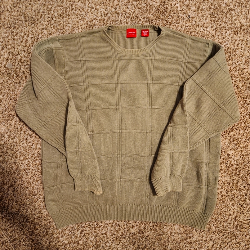 Arrow Green Crewneck Sweater with Textured Knit